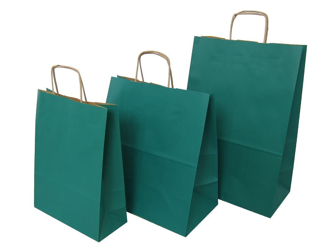 Torba papierowa 24/10/32 ciemno zielona 90g
