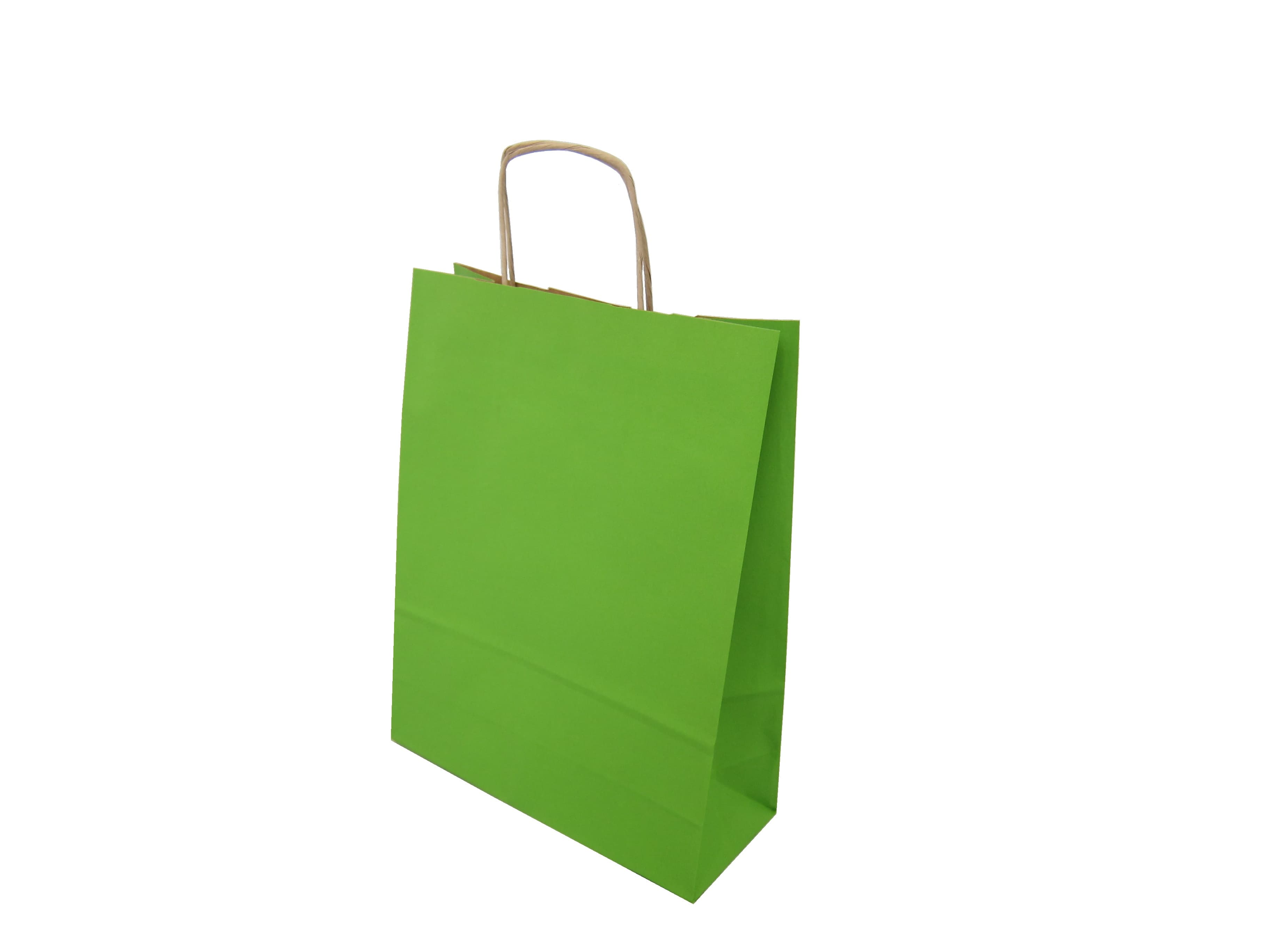 Torba papierowa 24/10/32 jasno zielona 90g